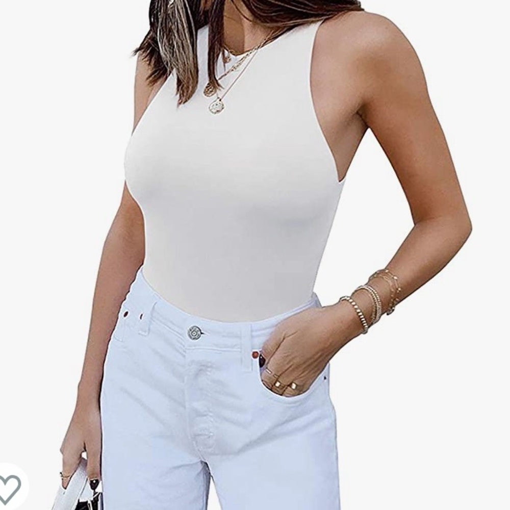 White Reoria L bodysuit NEVER WORN